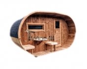 Outdoor oval sauna